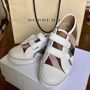 BURBERRY: Vintage Check Leather Sneakers